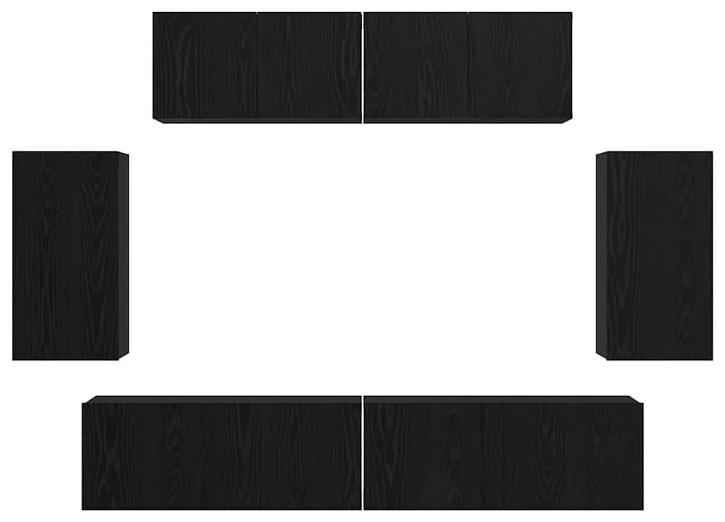 TV szekrény garnitúra 6 pcs Musta tammi 80 x 30 x 30 cm Faanyag