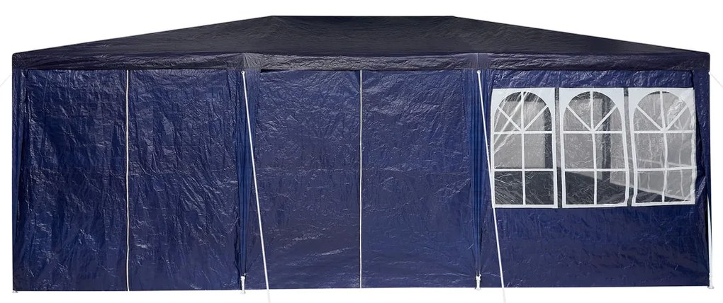 Parti sátor 10 oldalfallal Kék 6x4 m PE