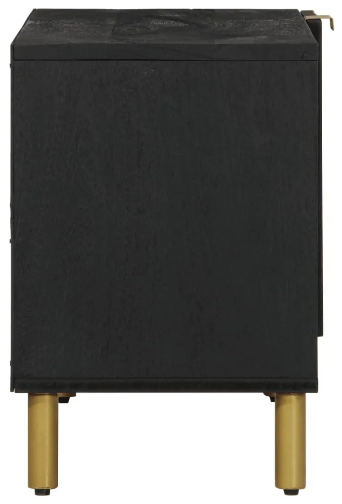 fekete szerelt fa TV-szekrény 80 x 33 x 46 cm