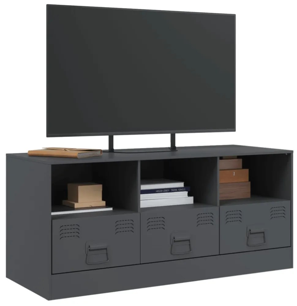 antracitszürke acél TV-szekrény 99 x 39 x 44 cm