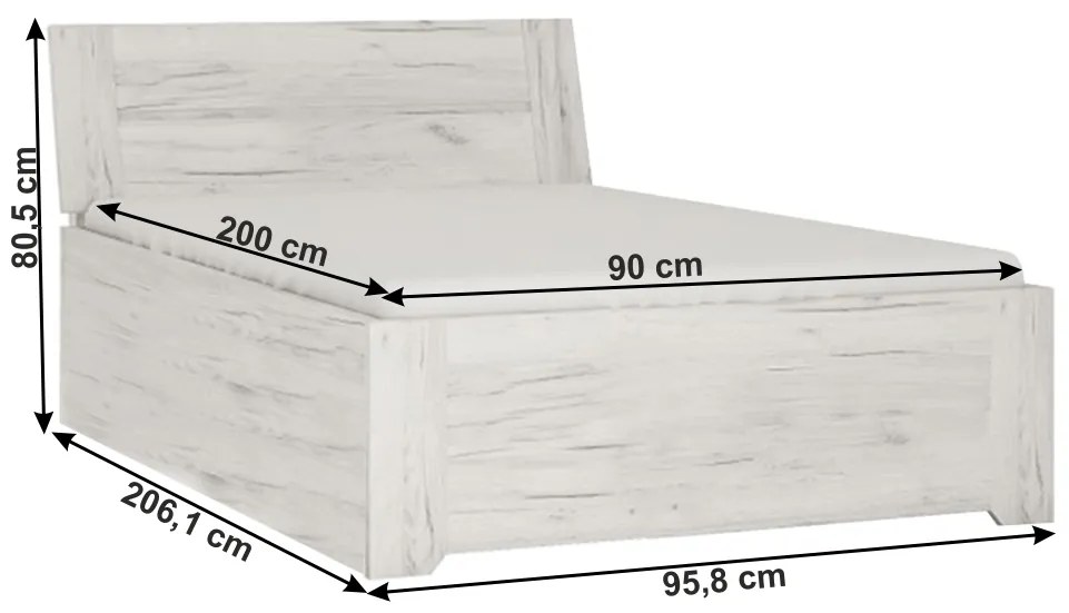 Egyszemélyes ágy 90 cm Adamus Típus 90 (tárhellyel). 788472