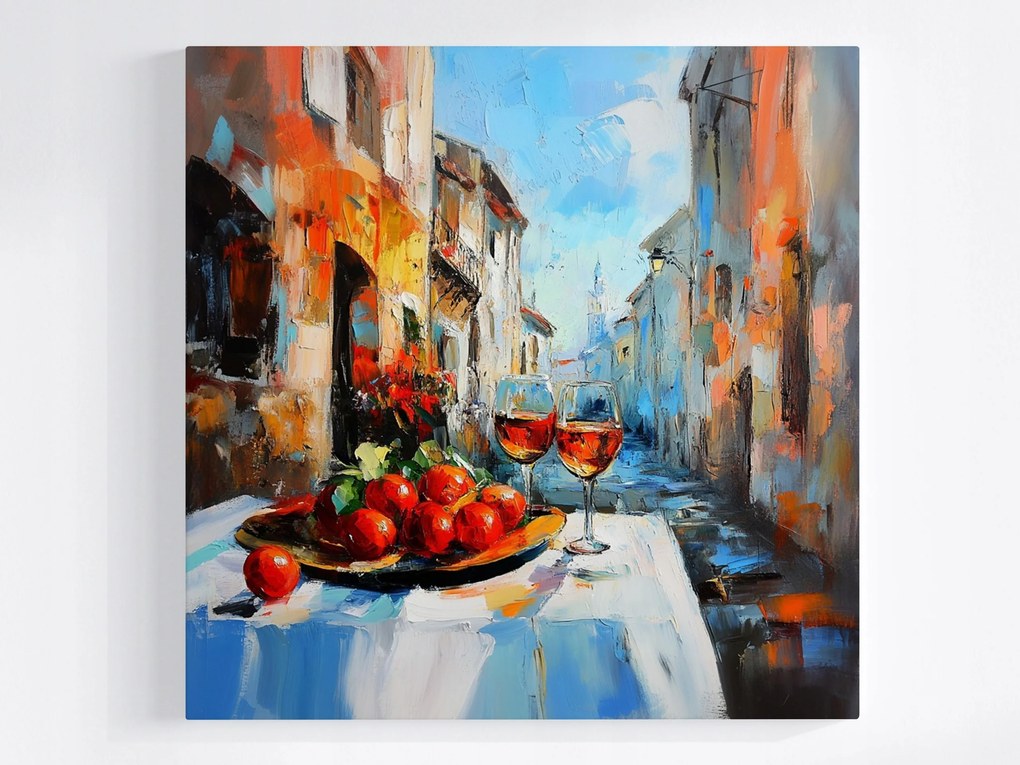 Poszter Csendélet Bor Utca Gyümölcs Olaszország 80x80