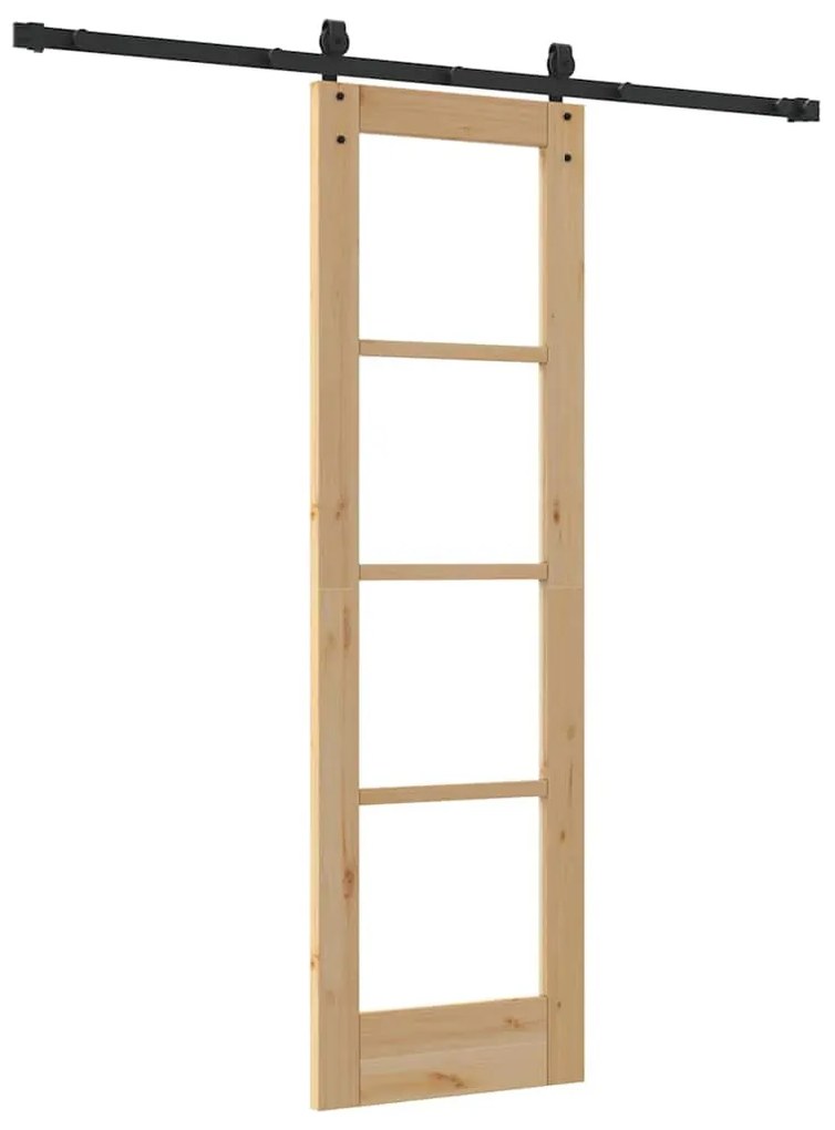 Egyszerű Csúszó Ajtó Barna 61 x 198.5 cm Fa és fém