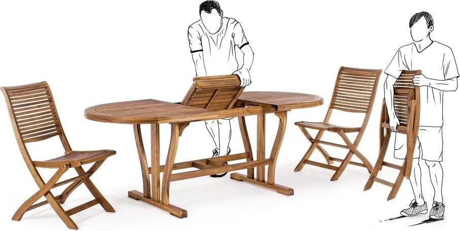 Natúr színű tömörfa kerti szék Noemi – Bizzotto