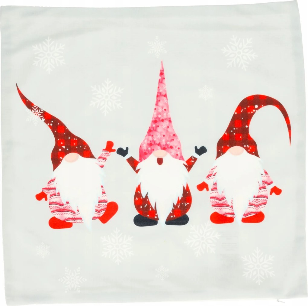 Karácsonyi díszpárnahuzat manó törpe motívummal 40x40 cm