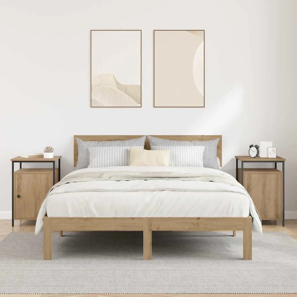 vidaXL Éjjeliszekrény 2 pcs Artisan tölgy 40 x 42 x 60 cm Faanyag