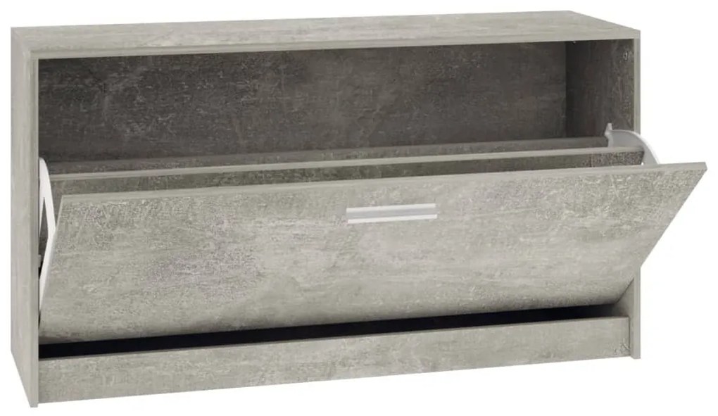 betonszürke szerelt fa cipőtároló pad 80x24x45 cm