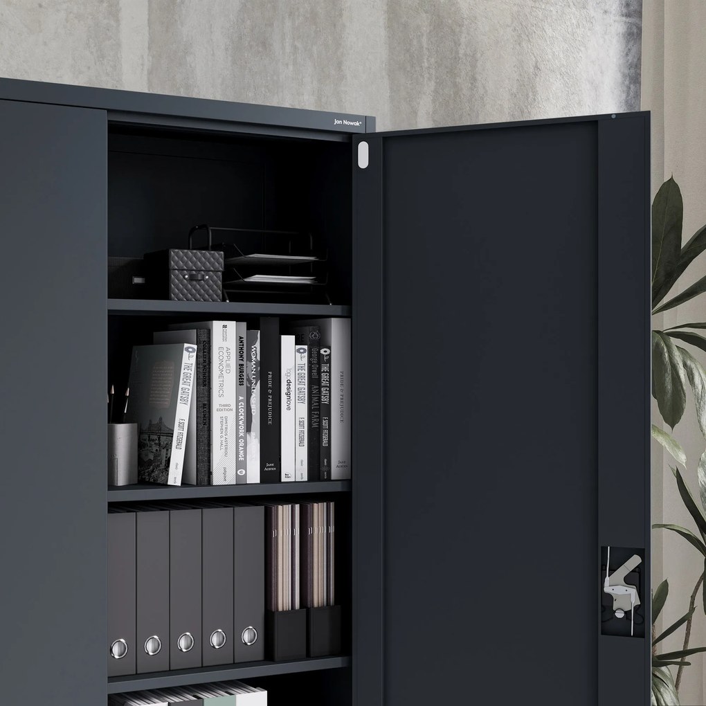 Fém iratszekrény JAN II, 1150 x 1850 x 400 mm, antracit