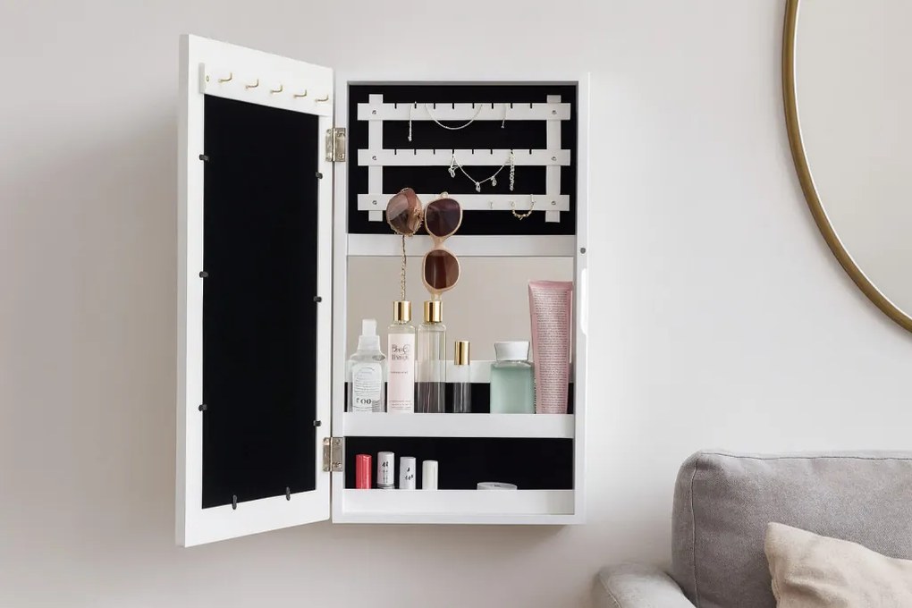 Fali ékszertartó szekrény 31 x 9,5 x 56 cm