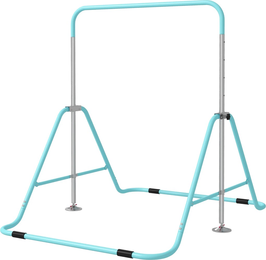 HOMCOM Összecsukható Gyermek Tornaszóró - Magasság Állítható 88-tól 128 cm-ig - Háromszög Acél Alap - Zöld | Aosom