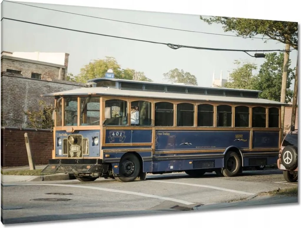 Festmények 120x80 Antik Trolleybus