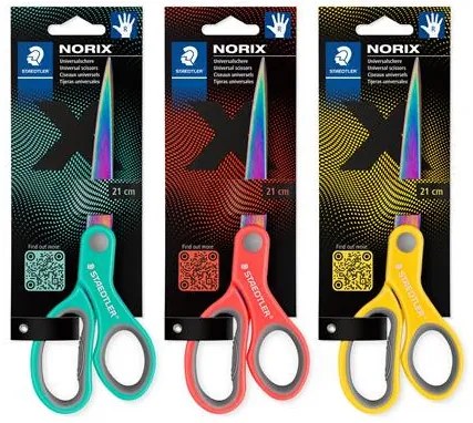 Olló, általános, 21 cm, STAEDTLER Norix&amp;reg; 965, vegyes színek (TS96521XBK)