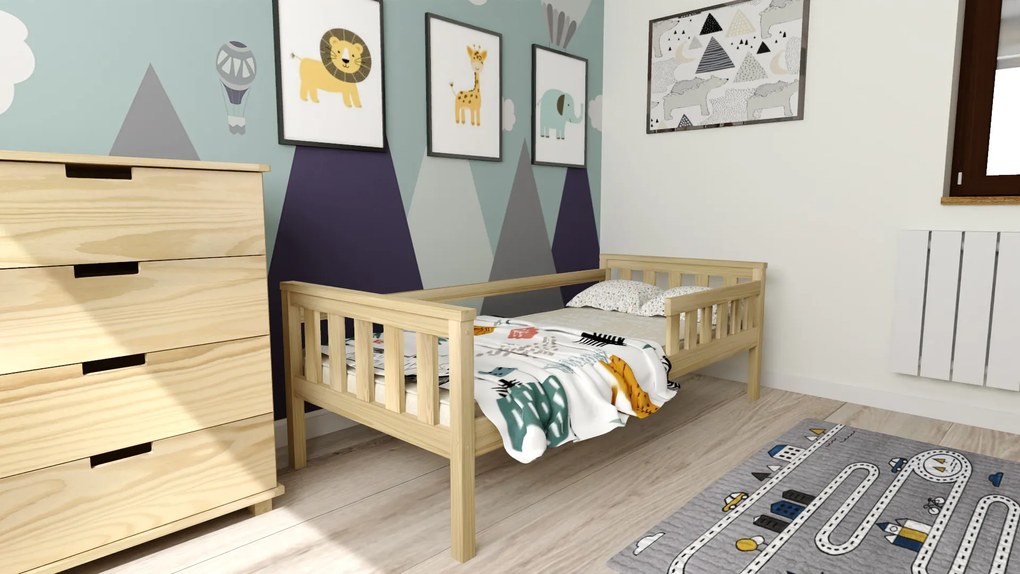 Gyerekágy MONTY 90 x 200 cm, fenyő Ágyrács: Lamellás ágyrács, Matrac: Deluxe 10 cm matrac