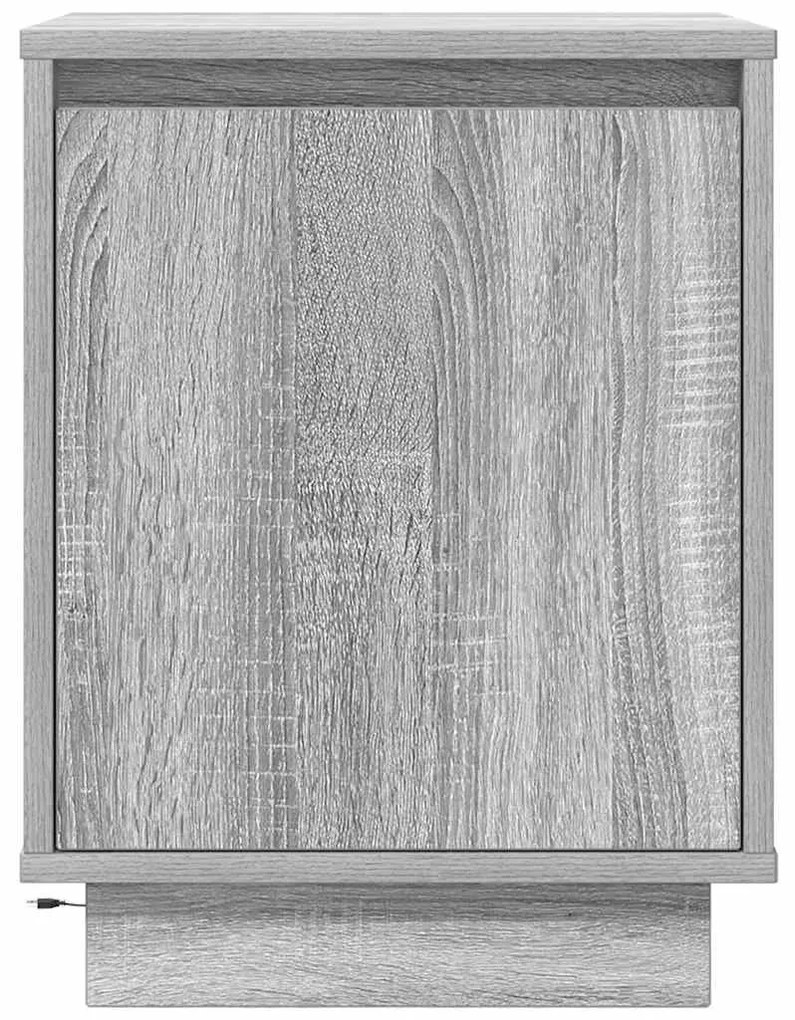 2 db szürke sonoma éjjeliszekrények LED világítással 38x34x50cm