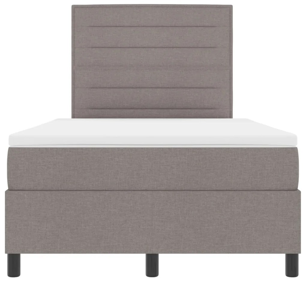 Rugós ágy matraccal és LED világítással, taupe, 120 x 200 cm