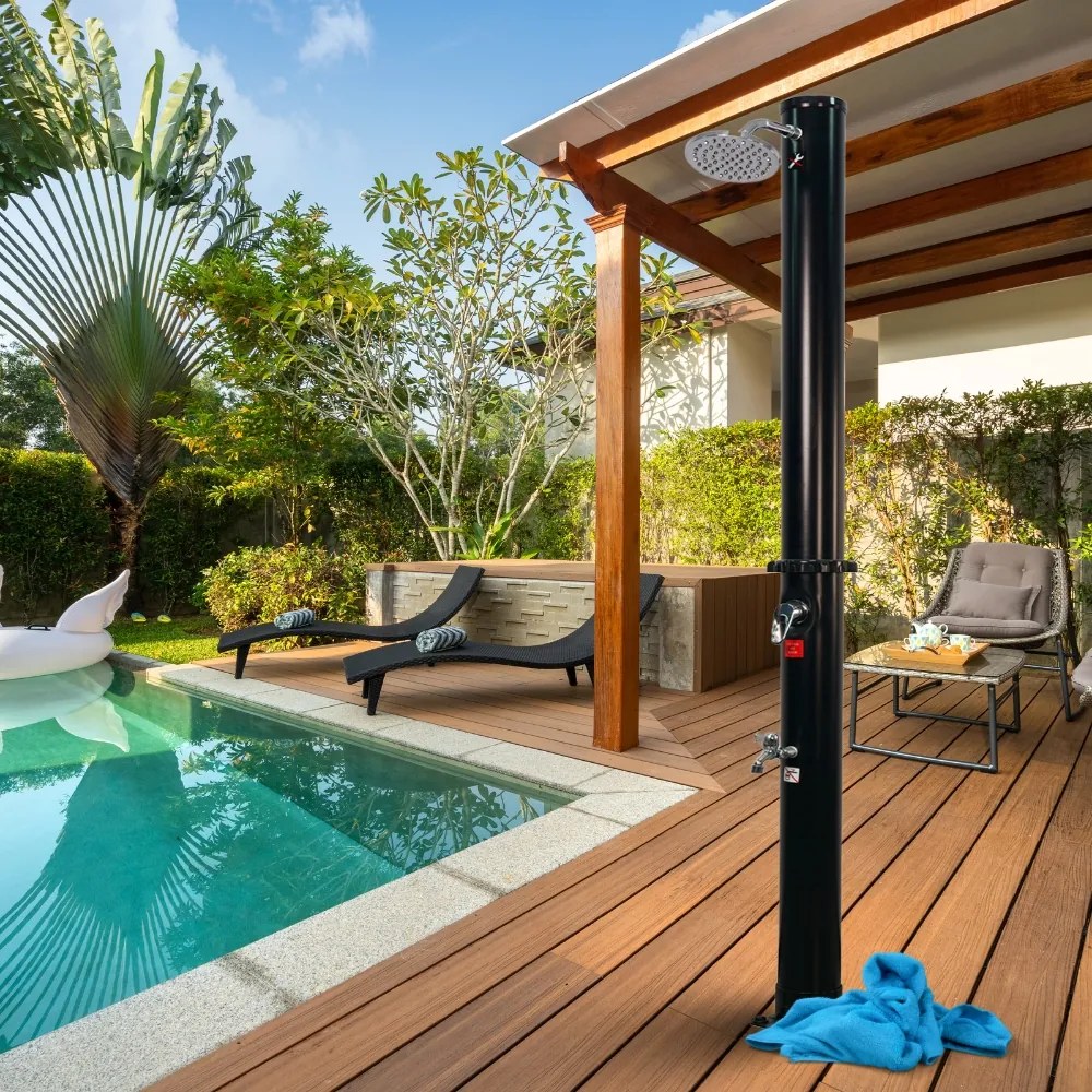 DELFINA napelemes zuhany, 20l, fekete Jurhan