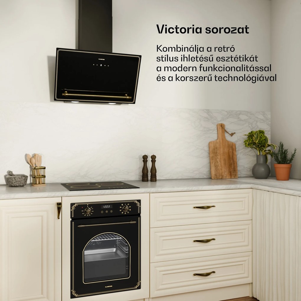 Klarstein Victoria üvegkerámia főzőlap, 3 zóna, Elegáns, időtálló, 5000 W, 45 cm