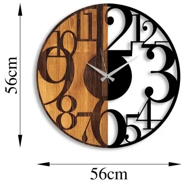 Fali óra 56 cm átmérő, 1xAA, fa/fém kivitel
