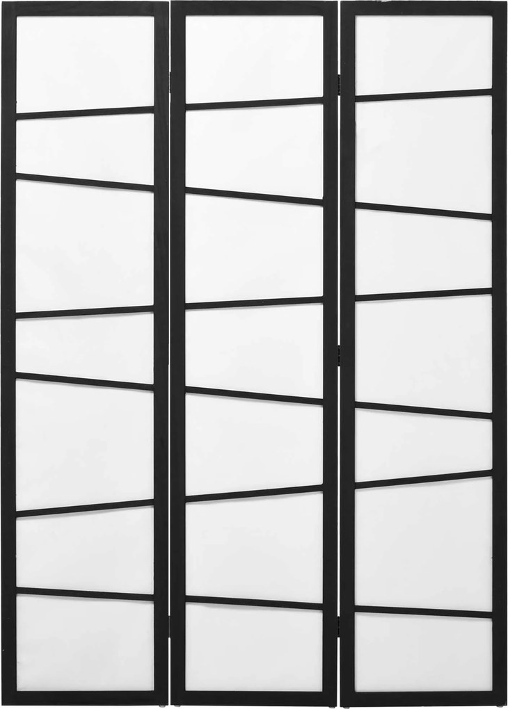 HOMCOM 3-Paneles Hajtogatható Szobaelválasztó 120x170 cm Fa Kerettel Irodába, Hálószobába, Nappaliba - Fekete és Fehér Dekoráció | Aosom
