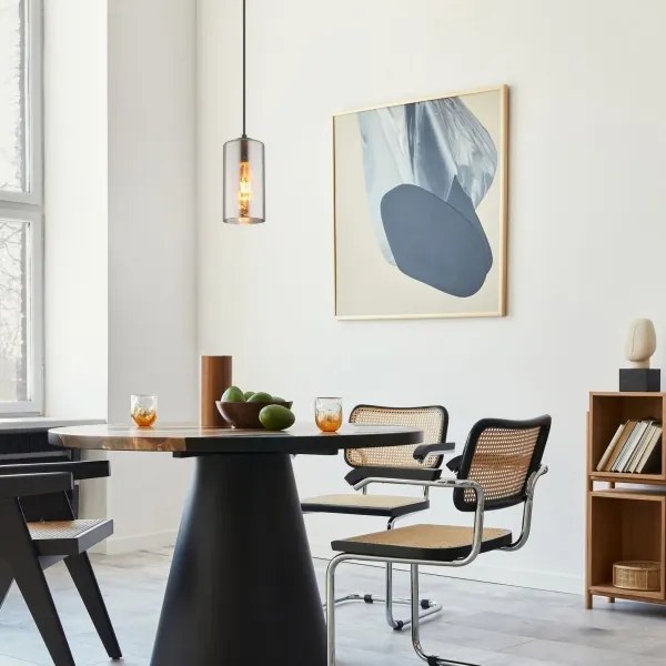 Globo 21002H - Csillár zsinóron OLLY 1xE27/25W/230V átm. 11 cm fekete