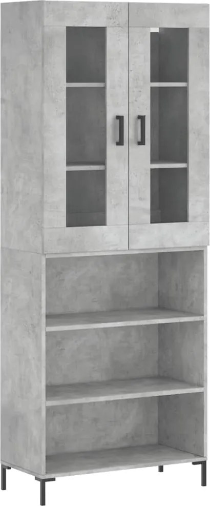vidaXL betonszürke szerelt fa magasszekrény 69,5 x 34 x 180 cm