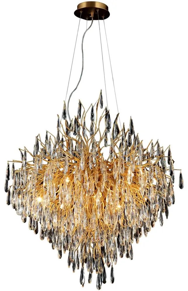 Kristály csillár zsinóron 12xG9/40W/230V arany