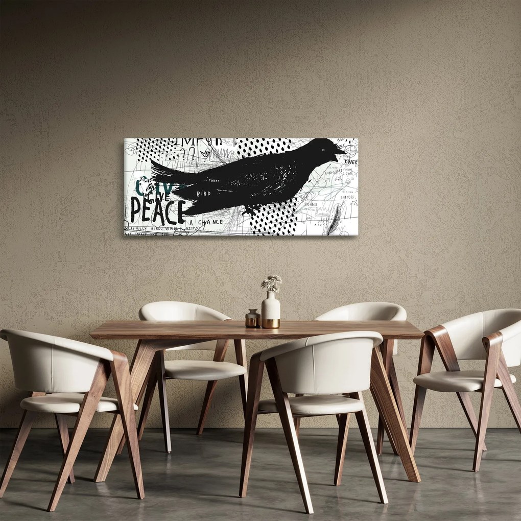 Kép - Street art - madár (120x50 cm)