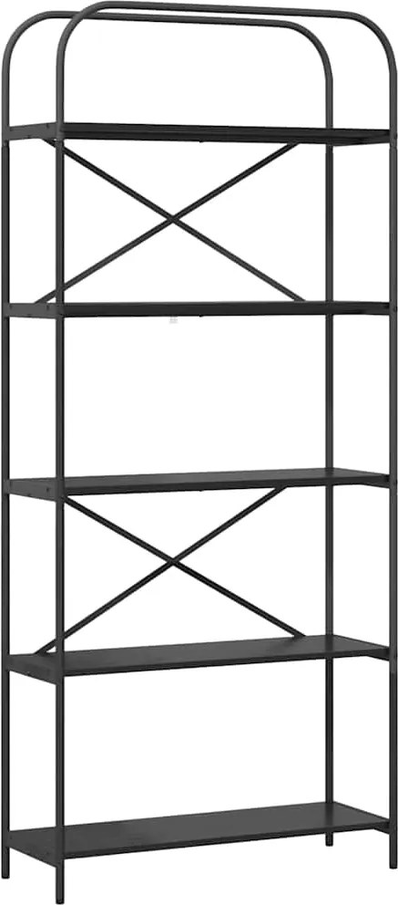 vidaXL Könyvespolc Fekete tölgy 80 x 30 x 183 cm Faanyag