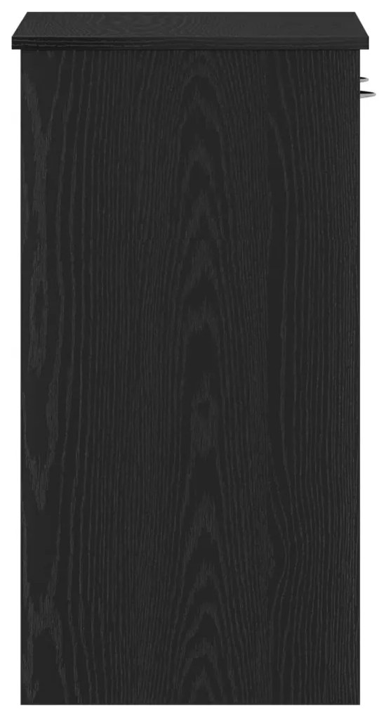 vidaXL Asztal Fekete Tölgy 80x40x75 cm Mérnöki Fa