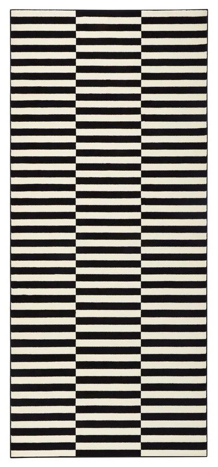 Fekete-krémszínű szőnyeg 80x200 cm Gloria – Hanse Home