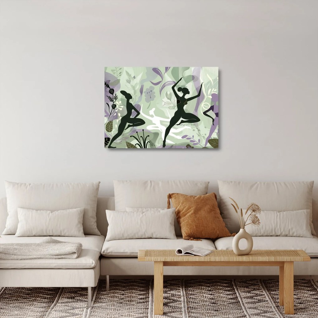 Üveg kép - A táncosok illusztrációja (70x50 cm)