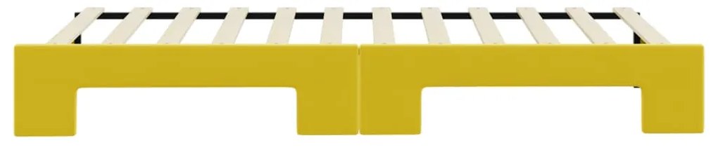 sárga kihúzható bársony heverő 90 x 200 cm