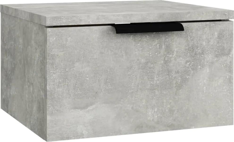 vidaXL betonszürke falra szerelhető éjjeliszekrény 34x30x20 cm