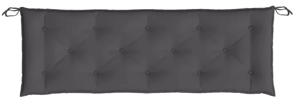 2 db antracit oxford szövet kerti padpárna 150 x 50 x 7 cm