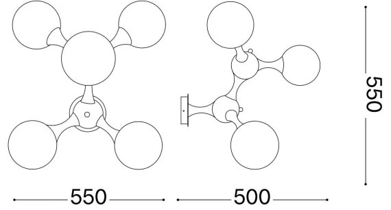 Ideal Lux - Felületre szerelhető csillár NODI 5xE14/28W/230V fényezett króm