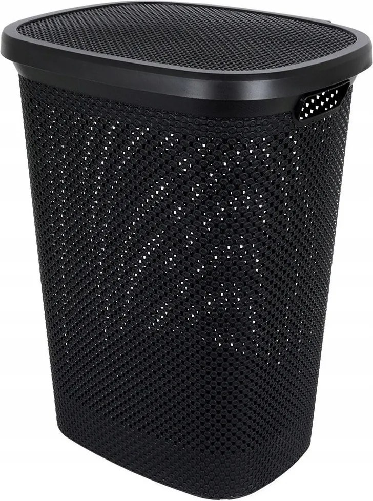 Fürdőszobai Szennyestartó Kosár műanyag fekete 60L