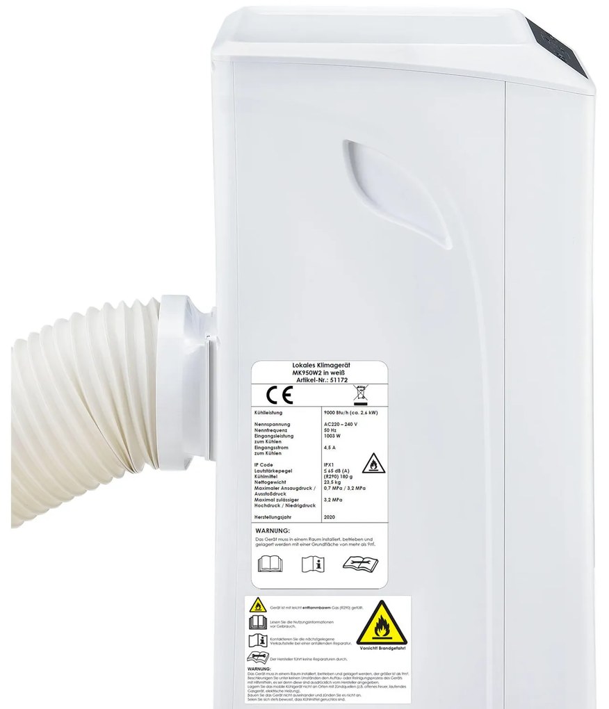 Hordozható klímaberendezés, fehér