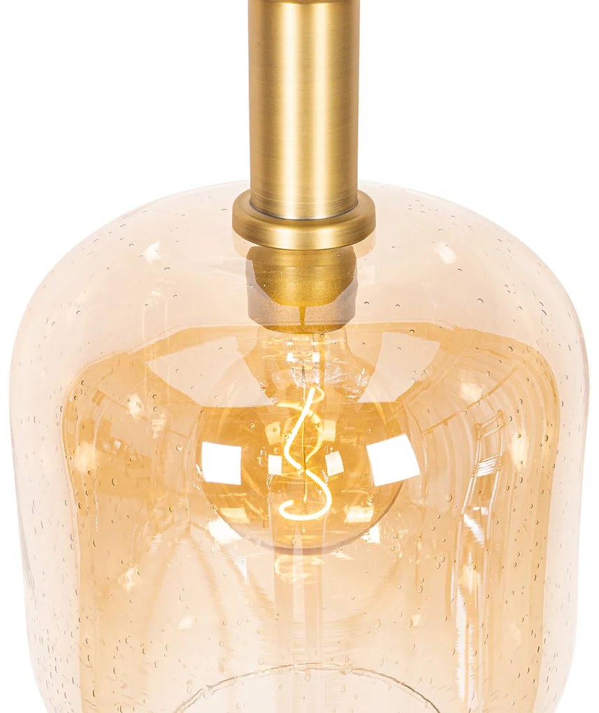 Design lógólámpa fekete rézzel és borostyán üveggel - Zuzanna