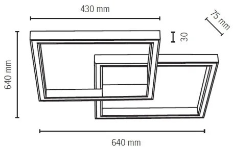 Spot-Light 91405274 - LED dimmelhető lámpatest RAMME LED/48W/230V + távirányító matt tölgy