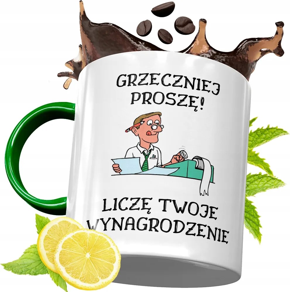 Zöld Bögre Könyvelőnek Ajándékba, fényképes nyomattal