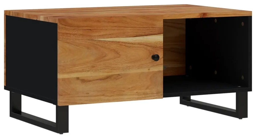 Tömör akácfa és szerelt fa dohányzóasztal 80 x 50 x 40 cm