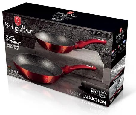 BerlingerHaus 3 részes serpenyő szett Metallic Line Burgundy Edition BH/1612NF
