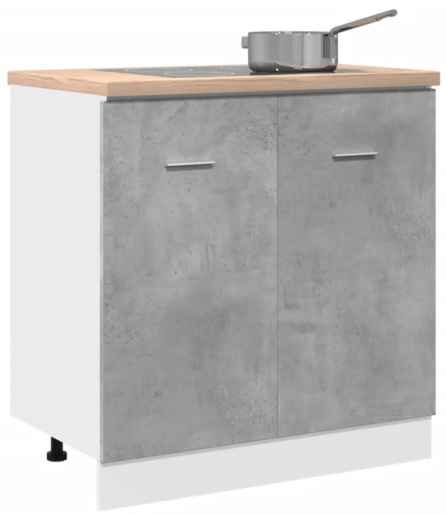 betonszürke szerelt fa mosogató alsószekrény 80 x 46 x 81,5 cm