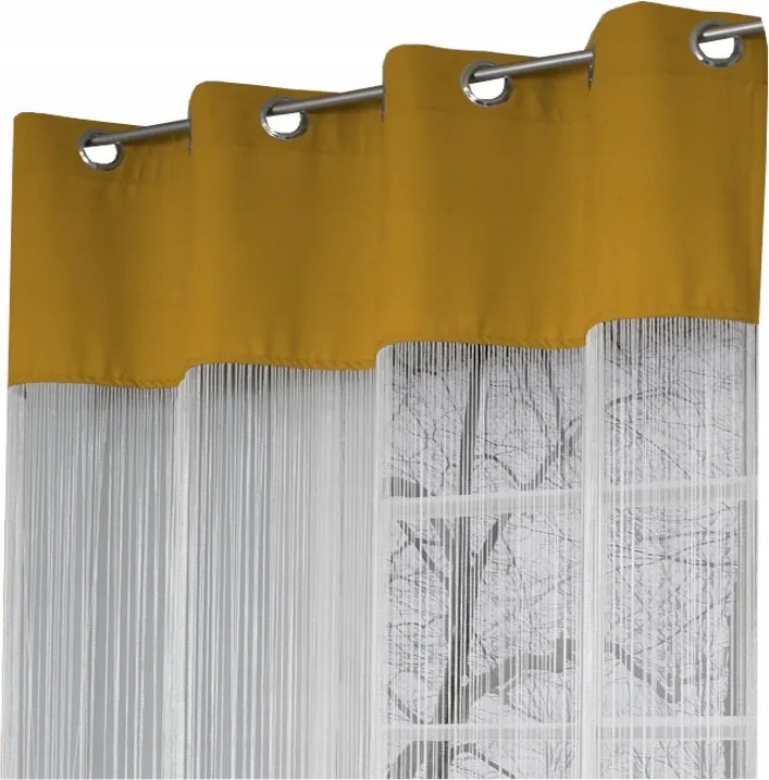 Függöny Spagetti 150x250 cm spagetti Fehér mustár szövet