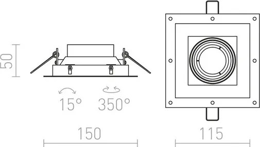 RENDL IPSO SQ frameless keret nélküli fehér 230V LED GU10 8W