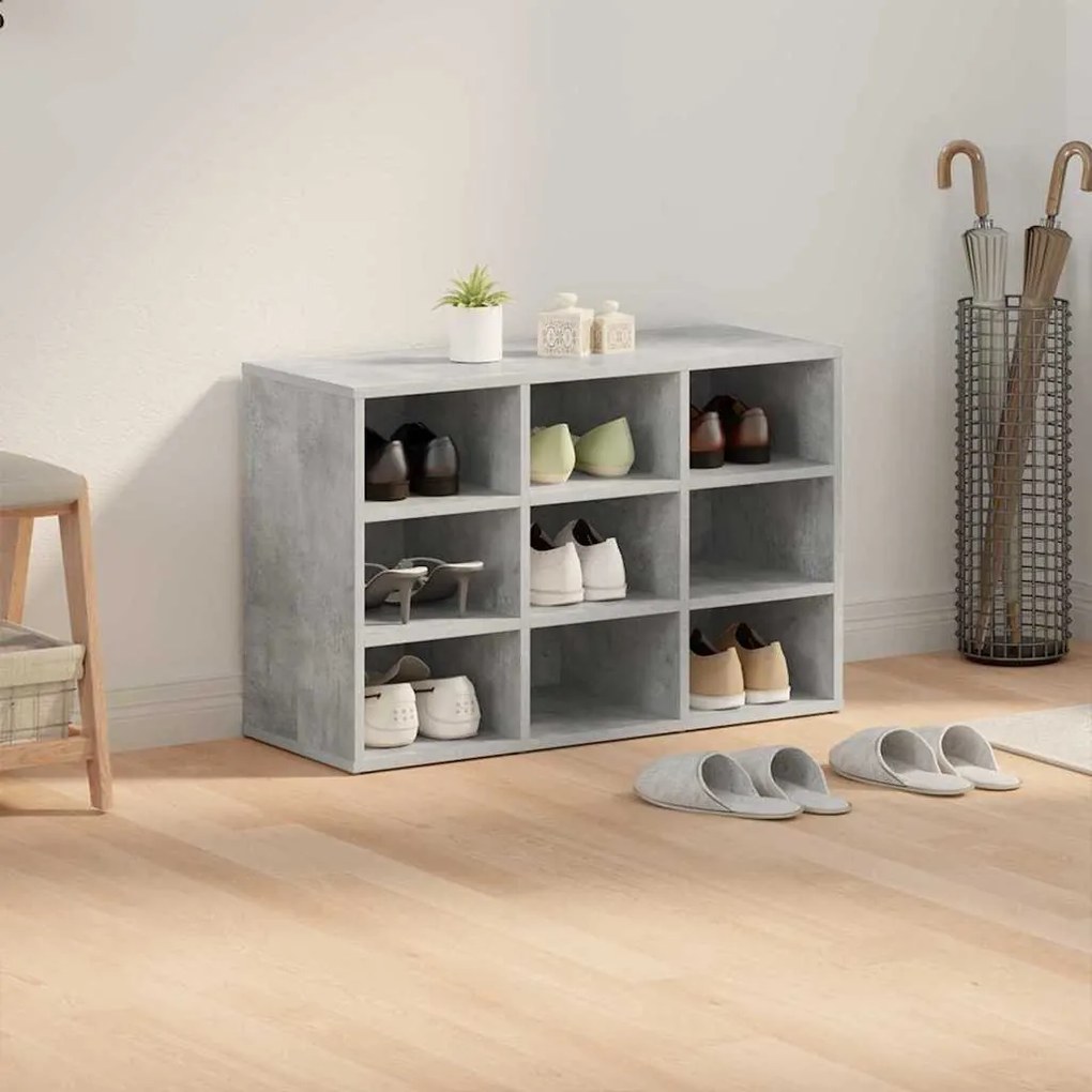 Cipősszekrény polcokkal Beton szürke 77.5 x 30 x 51 cm Faanyag