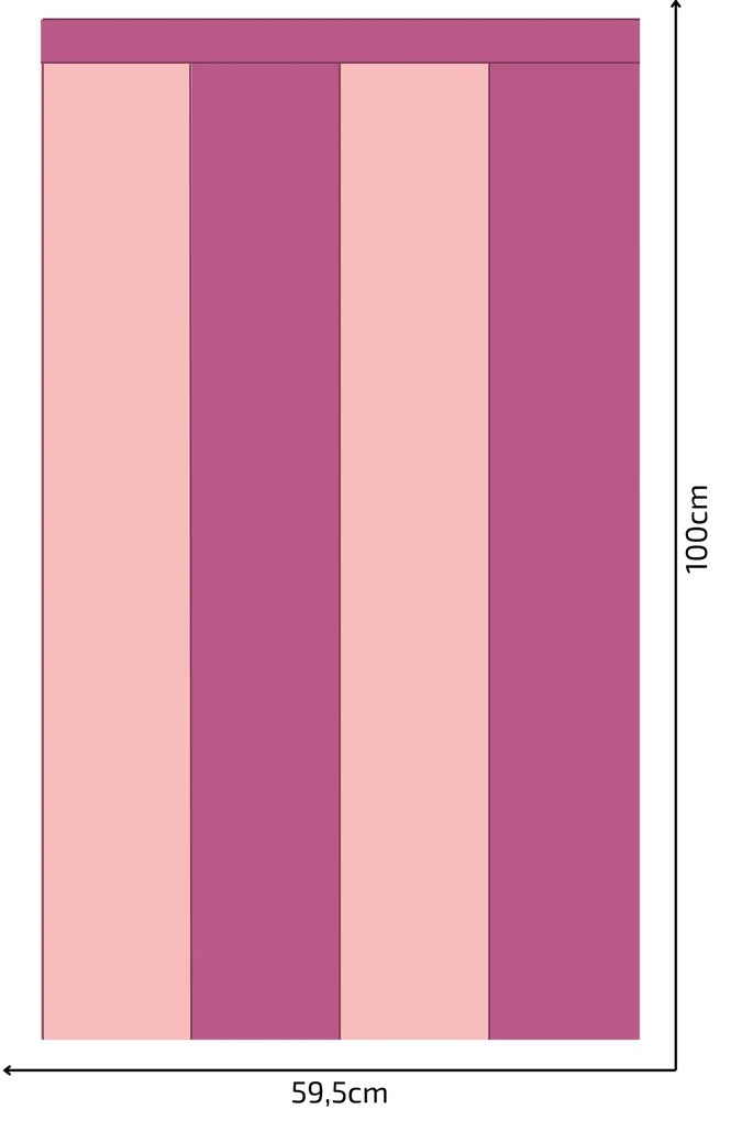 PIPPER. Textil öntapadó tapéta - Egy téglalap - Cukorka rózsaszín színű Méret: 100cm, Szín: Sötét