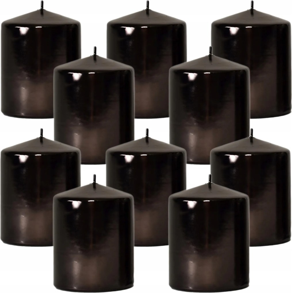 10x Gyertya Henger 6,5 X 7 cm fekete Gyertya