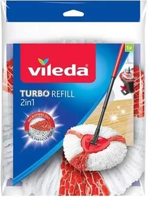Felmosó utántöltő fej, VILEDA Turbo 2in1, fehér-piros (KHTV91)