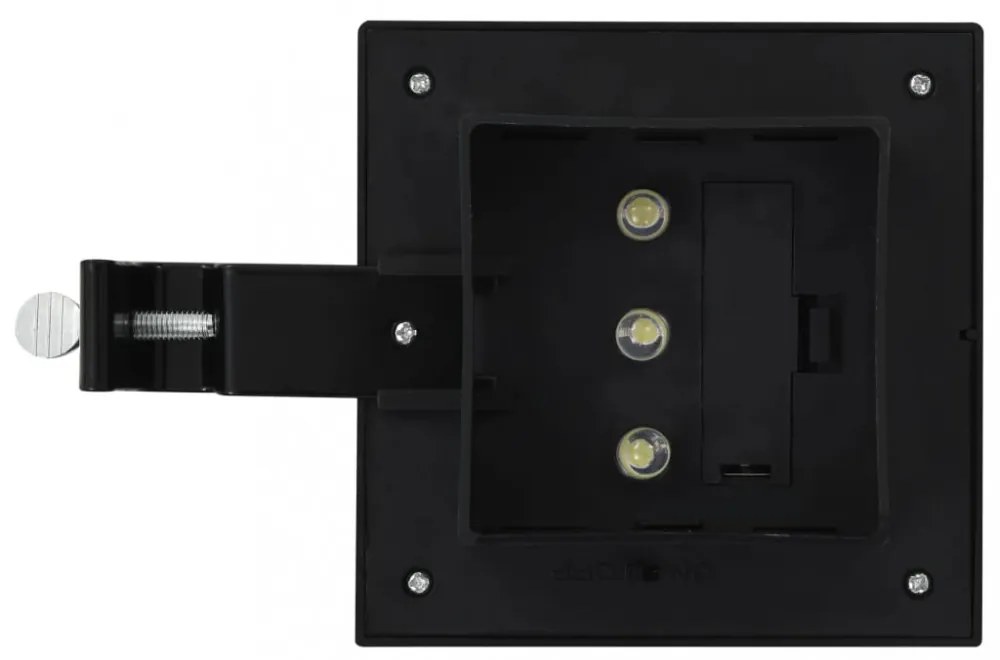 6 db négyszögletes fekete kültéri napelemes LED lámpa, 12 cm